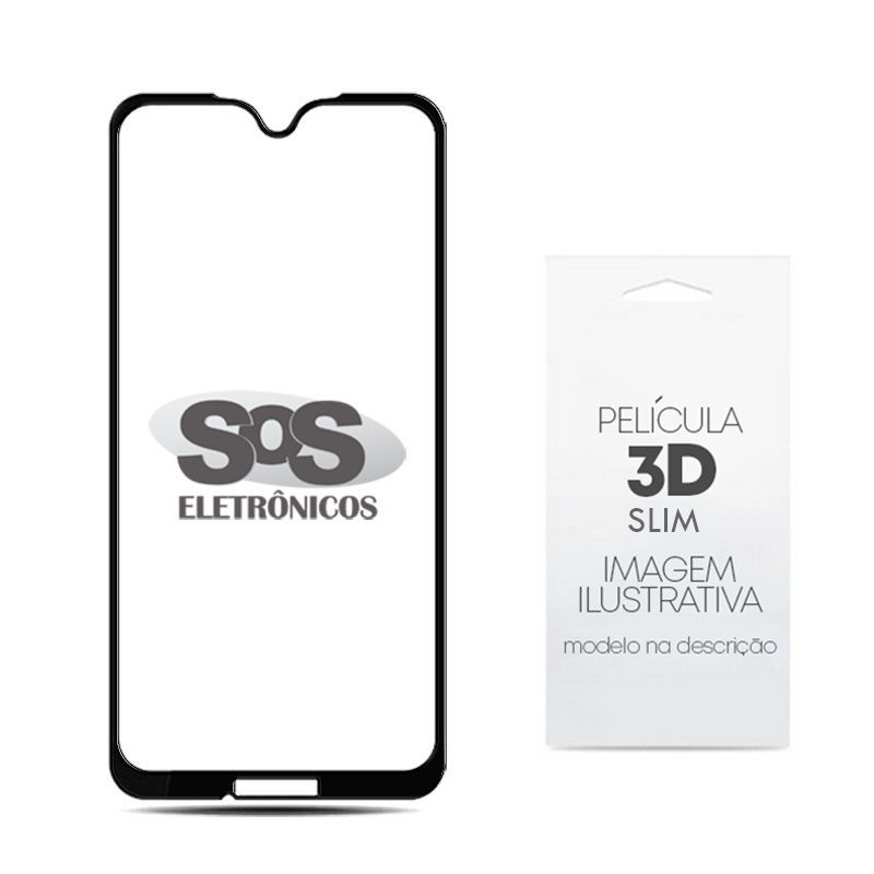 Pelcula 3D Preta Motorola One Slim