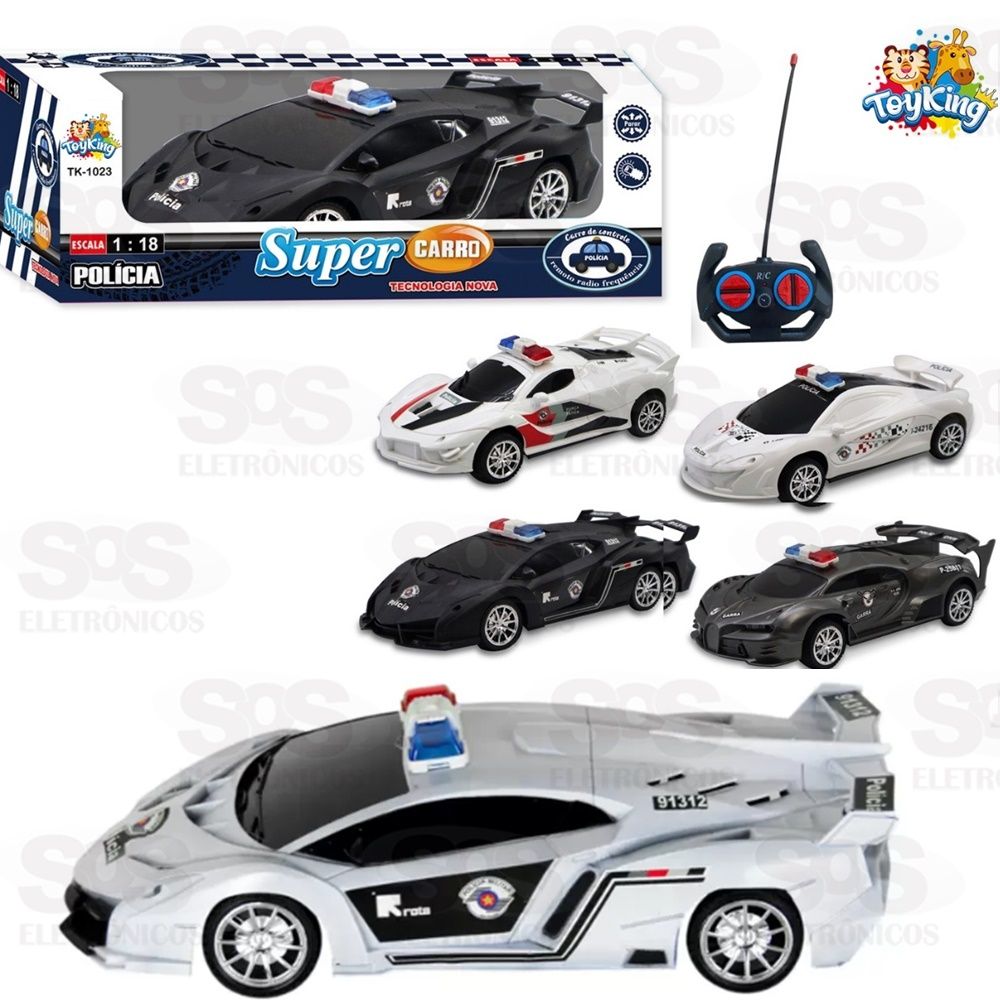 Carro Frota Policial Controle Remoto Toy King tk-1023