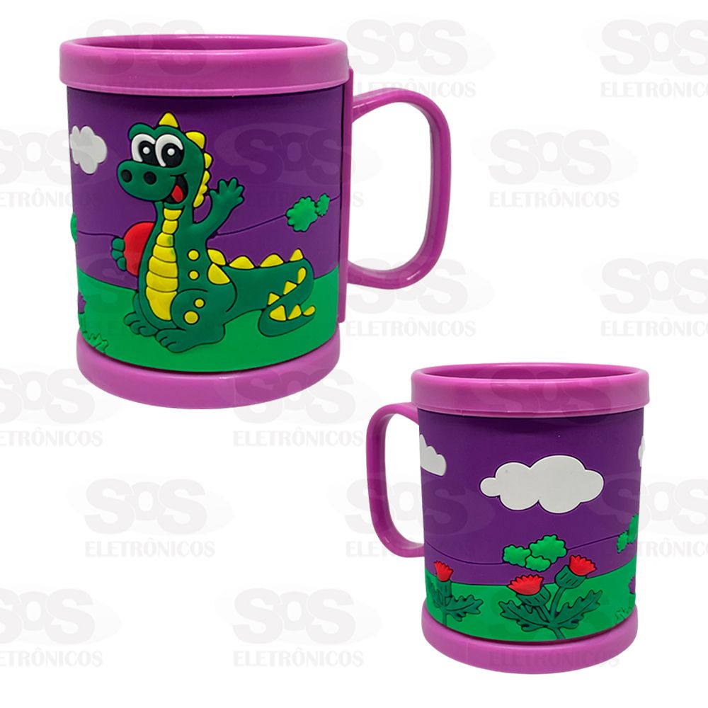 Caneca Infantil Emborrachada Alto Relevo 250 ml XH 9334 9336