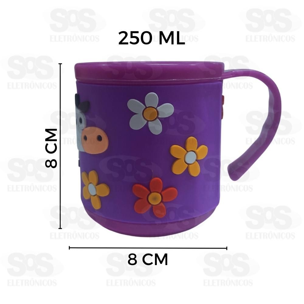 Caneca Infantil Emborrachada Alto Relevo 250 ml Caerus 1691