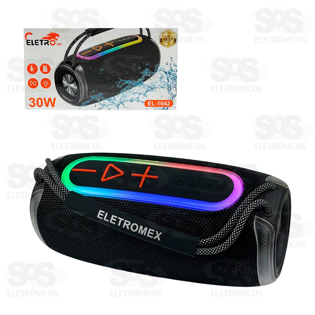 Caixa De Som 30W TWS Blindada Bluetooth Eletromex EL-1042