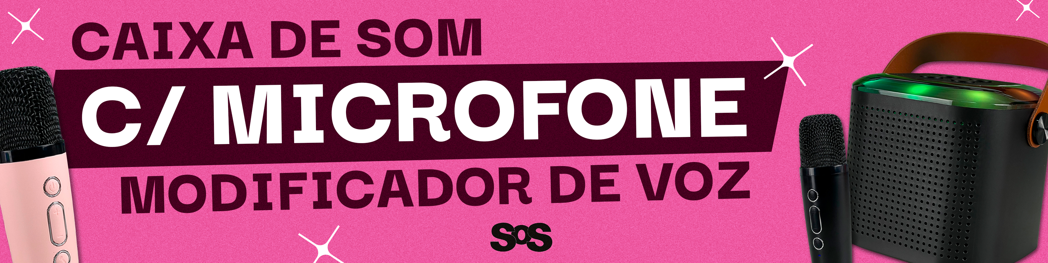 Caixa de som com microfone