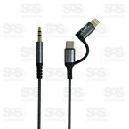 Cabo de Áudio Auxiliar 2 em 1 Type C/Iphone EL-3145