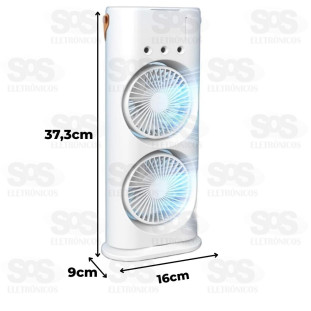 Mini Ventilador e Umidificador Portátil  Luz RGB Tomate MLF-016