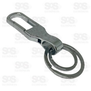 Chaveiro Mosquetão Com Argola Dupla Cartela Com 12 Unidades Caerus CRS-1034