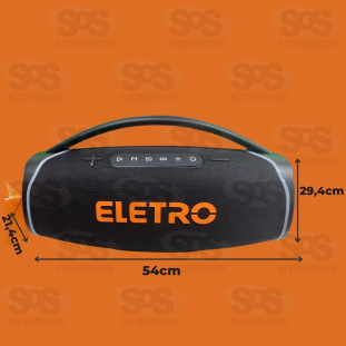 Caixa De Som 300W IPX5 TWS E RGB  Eletromex EL-1108B