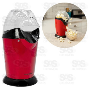 Pipoqueira Elétrica 110V Capacidade de 2,5 Litros 1100W Tomate MAZ-118A 