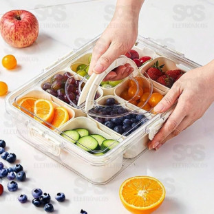 Organizador de Alimentos Com 8 Divisórias Tampa Hermética B-Max F1280