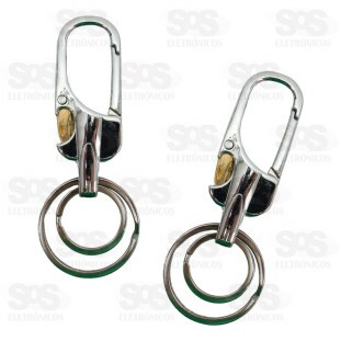 Chaveiro Metálico Com Detalhe Dourado 12 Unidades Caerus CRS-1390