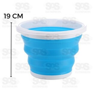 Balde De Silicone Dobrável Retrátil 5 Litros Caerus CRS-1396