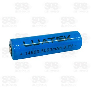 Bateria 14500 Recarregável Para Lanterna 3.7V 5000mAh Luatek
