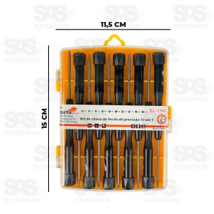 Kit de Chaves de Precisão 10 Peças Eletromex EL-1702