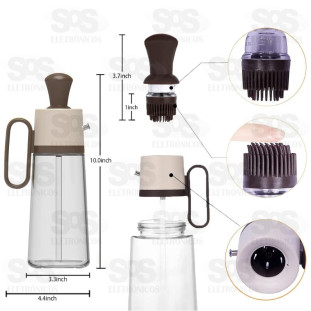 Porta Azeite  2 em1  de Vidro 550ML B-max F1783