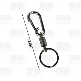 Chaveiro Metálico Mola Estilo Gancho 12 Unidades Caerus CRS-1916