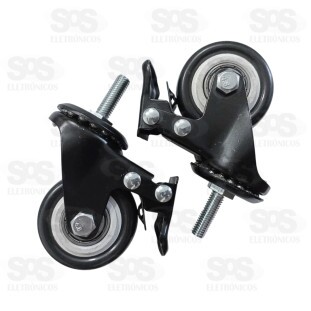 Rodízio Giratório Com Freio 2 Peças Luatek LWJ-PC1915