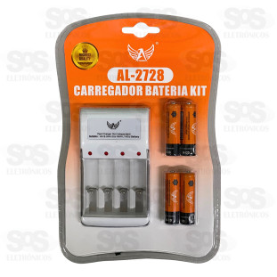 Carregador AA/AAA Com 4 Pilhas Altomex AL-2728