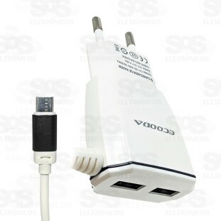 Carregador Micro USB V8 3.6A 2 USB Anatel Ecooda 11081 / 11079 / 11078