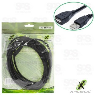 Cabo Extensor USB Macho Para USB Fêmea 5 Metros Com Filtro X-cell