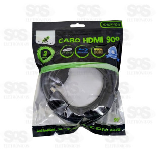 Cabo HDMI 90 graus 5 metros X-cell XC-HDMI-90-C