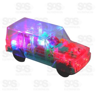 Carro Bate Volta Gear Transparente Com Sons e Luzes Toy King TK-AB3740
