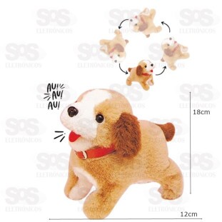Cachorrinho Pelúcia Pula Anda Late e Cambalhota Toy King TK-1018