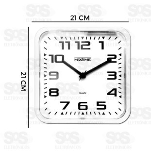 Relógio De Parede Arábico Quadrado Maxtime MX 40020-1