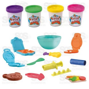 Kit Café da Manhã 5 estrelas Massa de Modelar 14 Peças Divertoys 8199