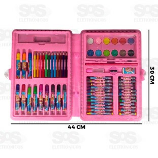 Kit Maleta De Pintura 68 Peças Mundo Das Sereias Toy King TK-CR08