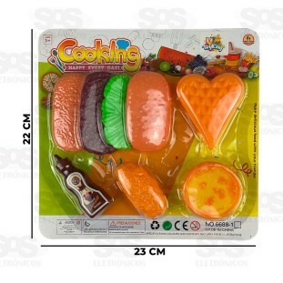 Conjunto Comidinhas CookIng 8 Peças Toy King TK-AB4084