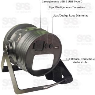 Holofote Com Lanterna Portátil 3 em 1 Recarregável Altomex AL-B1381