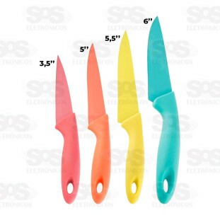 Jogo de Facas Coloridas Aço Inox Caerus CRS-1568