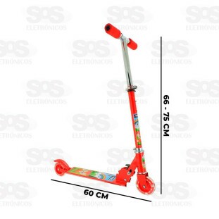 Patinete Dobrável Com Led Rapozinha Com 2 Rodas Zippy Toys 8742P