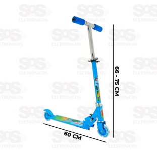 Patinete Dobrável Com Led 2 Rodas Dinossauro Zippy Toys 8743P