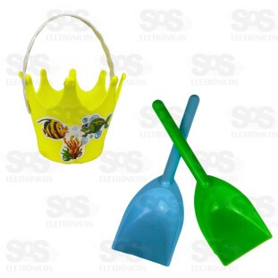 Mini Balde de Praia Coroa 3 Peças Mini Toys 6034