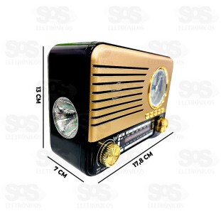 Rádio Retrô Bluetooth AM/FM Com Relógio 3 Bandas Altomex AD-5199