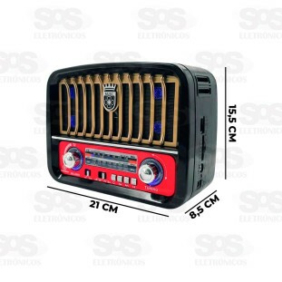 Rádio Retrô 3 Bandas Com Lanterna Eletromex EL-1303