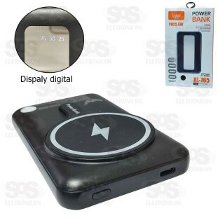 Carga Extra 10.000mAh Painel Digital  e Indução Altomex AL-765