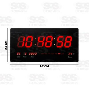 Relógio Painel LED Digital De Parede B-Max BM-R803