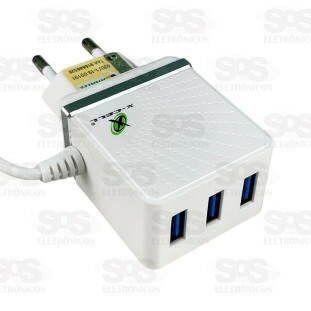 Carregador Micro USB V8 Turbo 5.1A 3 USB X-cell xc-ur12