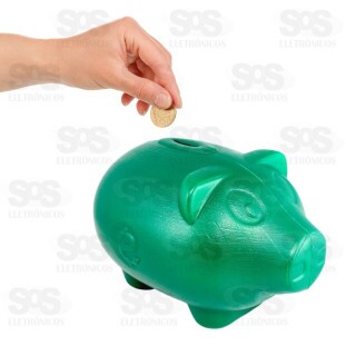 Kit Com 3 Mini Cofre Porco Plástico Colorido Mini Toys 737A