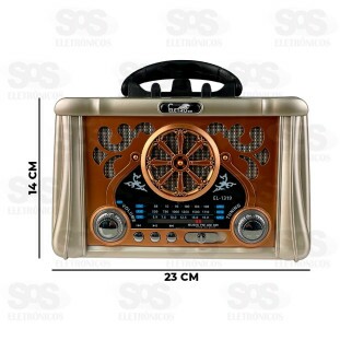Rádio Retrô Bluetooth/FM/AM/SW/USB/TWS Eletromex EL-1319