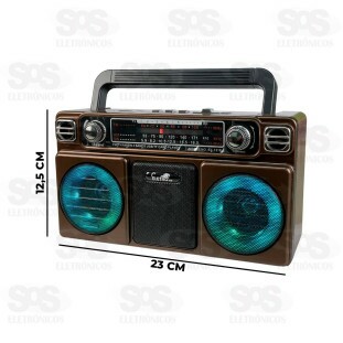 Rádio Retrô Bluetooth/FM/AM/SW/USB/TWS Eletromex EL-1318