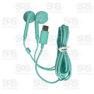 Fone De Ouvido Com Microfone Type C Colorido Soft Eletromex EL-1409-TY