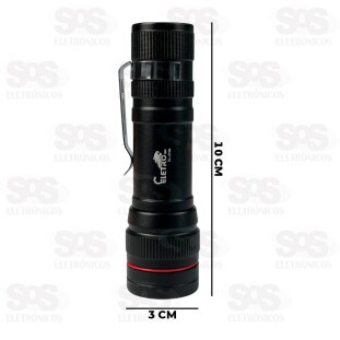 Mini Lanterna de LED 3 Modos Alumínio Eletromex EL-2706