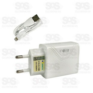 Carregador 2 USB 3.1A Com Cabo Iphone Inova CAR-3159A