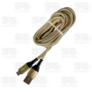 Cabo De Nylon Micro V8 3.4A 2 Metros Inova CBO-12448