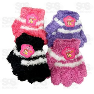 Par de Luva Infantil Super Macia Tamanho Único Listradas Xue Shan