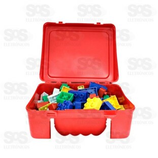 Maleta de Blocos de Montar Colorido Com 84 Peças Mini Toys 322