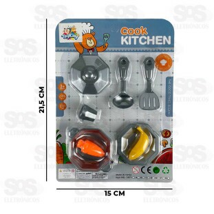 Kit Comidinha Cozinha Cook Kitchen 8 Peças Toy King TK-AB4402