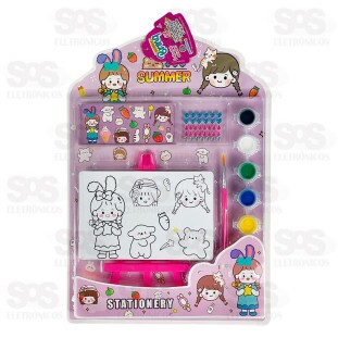 Kit de Pintura 6 Tintas Guache Polibrinq SCB60